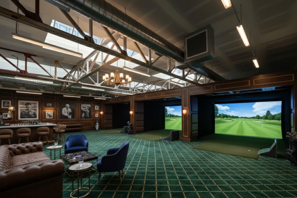 Rendered simulator lounge interior